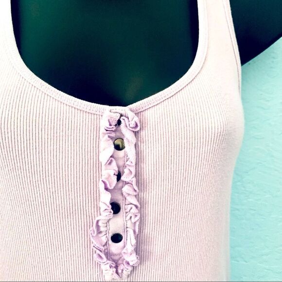 Simple Pleasures Lilac Ribbed Tank Top Size Medium - Picture 2 of 5